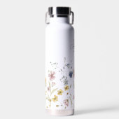 Wildblumen Boho Stilvoll mit Monogram Trinkflasche (Vorne)