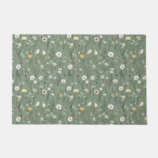 Wildblumen Boho Trendy Fußmatte (Vorderseite)