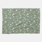 Wildblumen Boho Trendy Geschirrtuch (Horizontal)