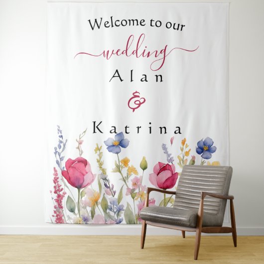 Wildblumen Boho Wandteppich (Beispiel)