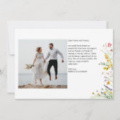 Wildblumen boho Wedding Danke Foto (Rückseite)