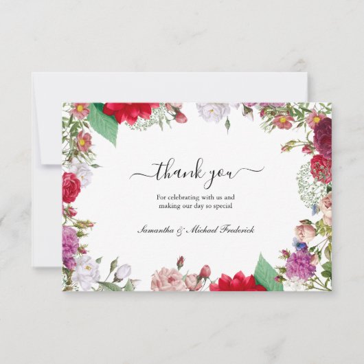 Wildblumen Boho Wedding Dankeschön Karten (Vorderseite)