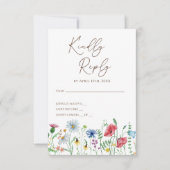 Wildblumen Boho Wedding RSVP Card Karte (Vorderseite)