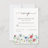 Wildblumen Boho Wedding RSVP Card Karte (Vorderseite)