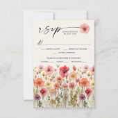 Wildblumen Boho Wedding RSVP Postcard (Vorderseite)