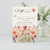 Wildblumen Boho Wedding RSVP Postcard Karte (Stehend Vorderseite)