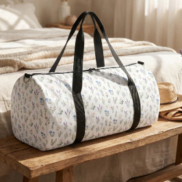 Wildblumen Botanical Blau Lavendel Floral Boho  Duffle Bag