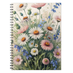 Wildblumen Botanical Spiral Notizbuch Notizblock