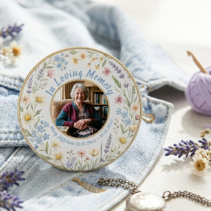 Wildblumen-Botanik-Beileid-Sympathie Button