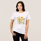 Wildblumen-Botanik-Grafik  Tri-Blend Shirt (Vorderseite voll)