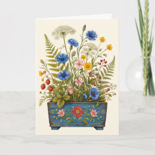 Wildblumen-Botanik-Gruß-Cottage-Garten Karte