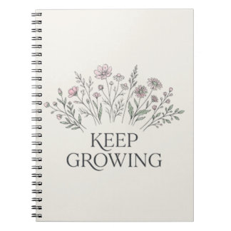 Wildblumen Botanik Notizbuch 'Weiter Wachsen' Notizblock