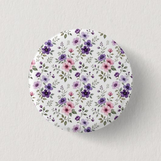 Wildblumen-Botanik-Pin-Button Button (Vorderseite)