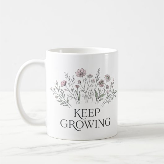 Wildblumen Botanik Tasse 'Weiter Wachsen' (Links)