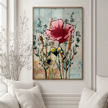 Wildblumen-Botanik-Wandkunst-Druck