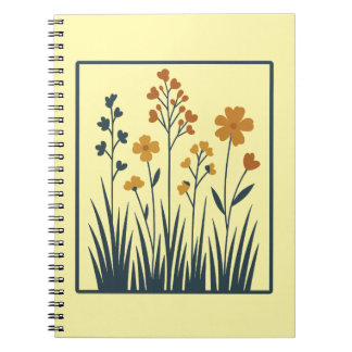 Wildblumen Botanische Florale Natur Ästhetik Notizblock