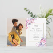 Wildblumen Botanische Fotos Hochzeit Einladung (Stehend Vorderseite)