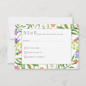 Wildblumen Botanische Hochzeit RSVP Karte (Vorderseite)