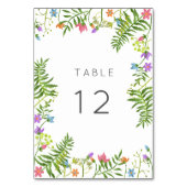 Wildblumen Botanische Hochzeit Tischnummer (Vorderseite)