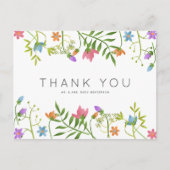 Wildblumen Botanische Hochzeit Vielen Dank Postkarte (Vorderseite)