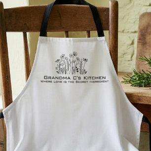 Wildblumen-Botanische-Oma-Küche Schürze