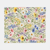 Wildblumen-Botanischer Garten Fleecedecke (Vorderseite (Horizontal))