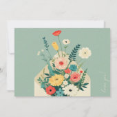 Wildblumen Botanischer Garten Hochzeit Bridesmade Einladung (Rückseite)