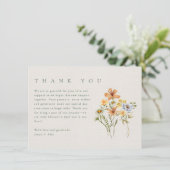 Wildblumen Botanischer Garten Hochzeit Foto Dankeskarte (Stehend Vorderseite)