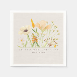 Wildblumen Botanischer Garten Hochzeit Napkins Serviette