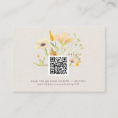 Wildblumen Botanischer Garten Hochzeit QR-Code Begleitkarte (Vorderseite)