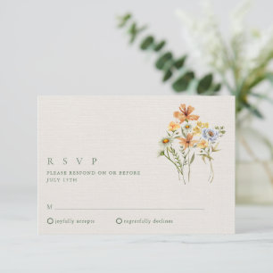 Wildblumen Botanischer Garten Hochzeit RSVP Karte