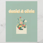 Wildblumen Botanischer Garten Hochzeitsmenü (Rückseite)