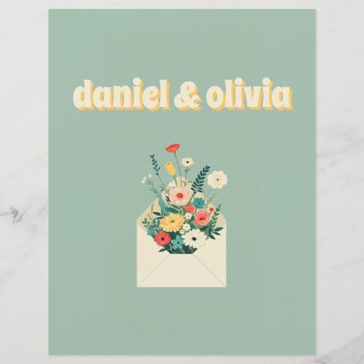 Wildblumen Botanischer Garten Hochzeitsmenü (Rückseite)