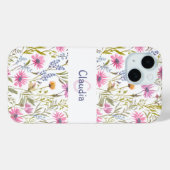 Wildblumen Botanischer Garten Mit Monogramm Case-Mate iPhone Hülle (Rückseite (Horizontal))