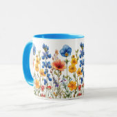 Wildblumen botanischer Garten Tasse (Vorderseite Links)