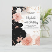 Wildblumen Botanischer Printable 40. Geburtstag Einladung (Stehend Vorderseite)