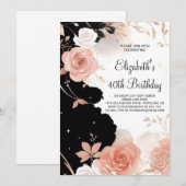 Wildblumen Botanischer Printable 40. Geburtstag Einladung (Vorne/Hinten)