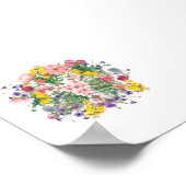 Wildblumen Botanisches buntes Blütenposter Poster (Ecke)