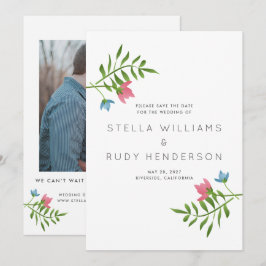 Wildblumen Botanisches Hochzeitsfest Foto Save The Date