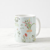 Wildblumen Botanisches Muster Kaffeetasse (VorderseiteRechts)