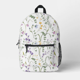 Wildblumen Botanisches Muster Kinder Bedruckter Rucksack