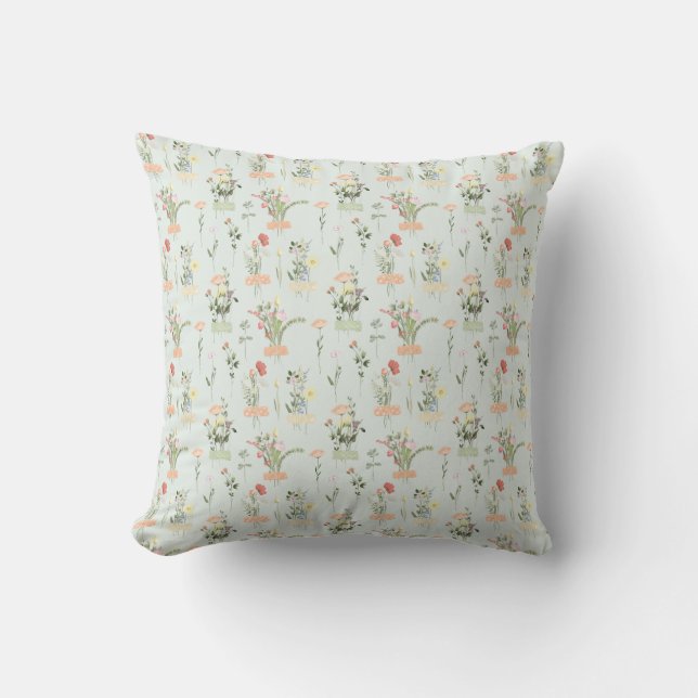 Wildblumen Botanisches Muster Kissen (Vorderseite)
