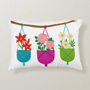 WILDBLUMEN: Botanisches Trio in Hanging Planters Dekokissen