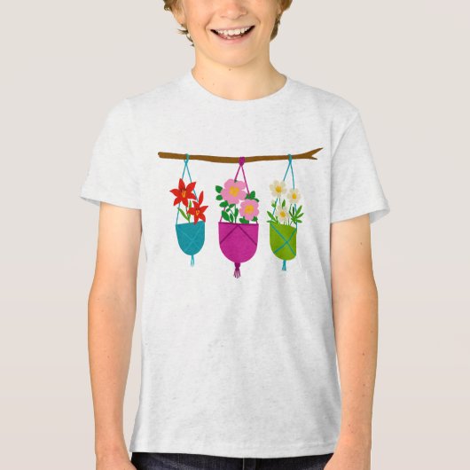 WILDBLUMEN: Botanisches Trio in Hanging Planters Tri-Blend Shirt (Vorderseite)