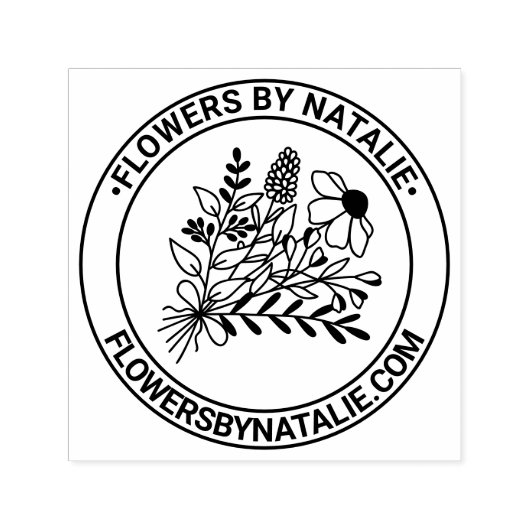 Wildblumen Bouquet #1L Florist Logo-Website Permastempel (Design)