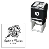 Wildblumen Bouquet #2L Wedding Couple Names Datum Permastempel (Beispiel)