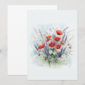 Wildblumen-Bouquet Einladung (Vorne/Hinten)