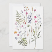 Wildblumen Bouquet Happy farbenfrohe moderne Hochz Einladung (Rückseite)