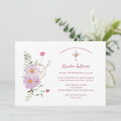 Wildblumen Bouquet Taufe Einladung (Stehend Vorderseite)