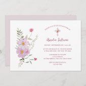 Wildblumen Bouquet Taufe Einladung (Vorne/Hinten)